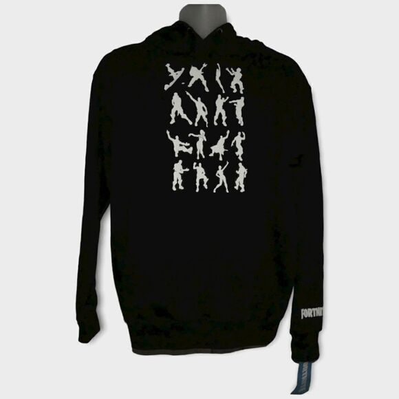 Fortnite Unisex Nerdcore Emote Dance Licensed Thick Epic Games Black Hoodie - Picture 3 of 8